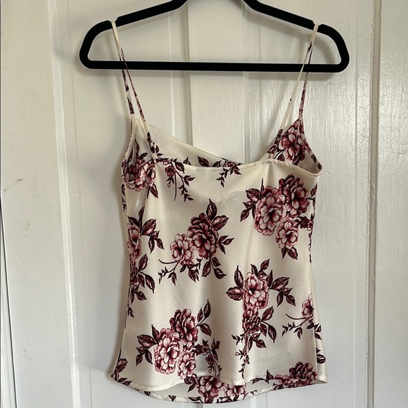 Express Floral Print Cowl Neck Top - Cream and Pink - Picture 3 of 4